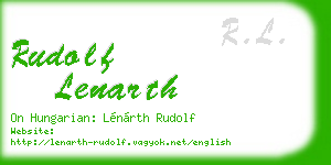 rudolf lenarth business card