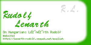 rudolf lenarth business card